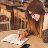 Beautiful Young Freelancer Woman Studying And Learning Beautiful Young Freelancer Woman Studying And Learning