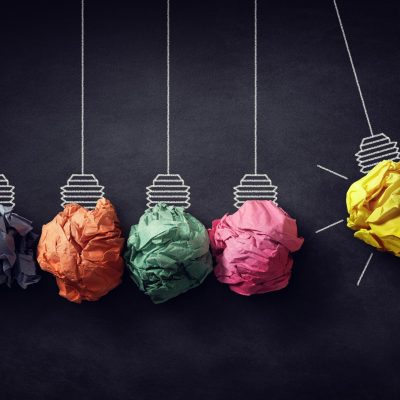 Newton’s cradle crumpled paper bulb bright idea Newton's cradle crumpled paper bulb bright idea